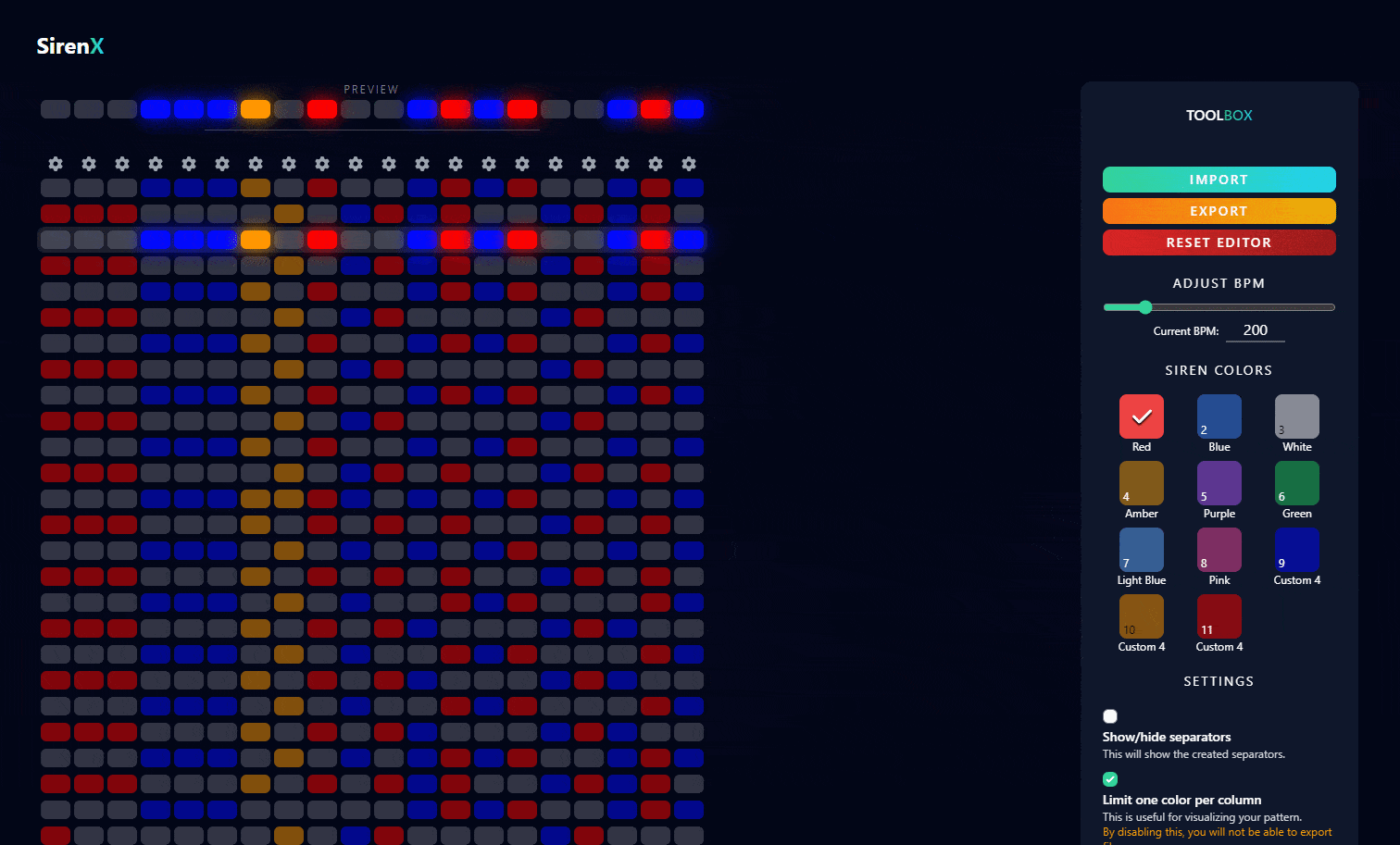 SirenX Editor Screenshot